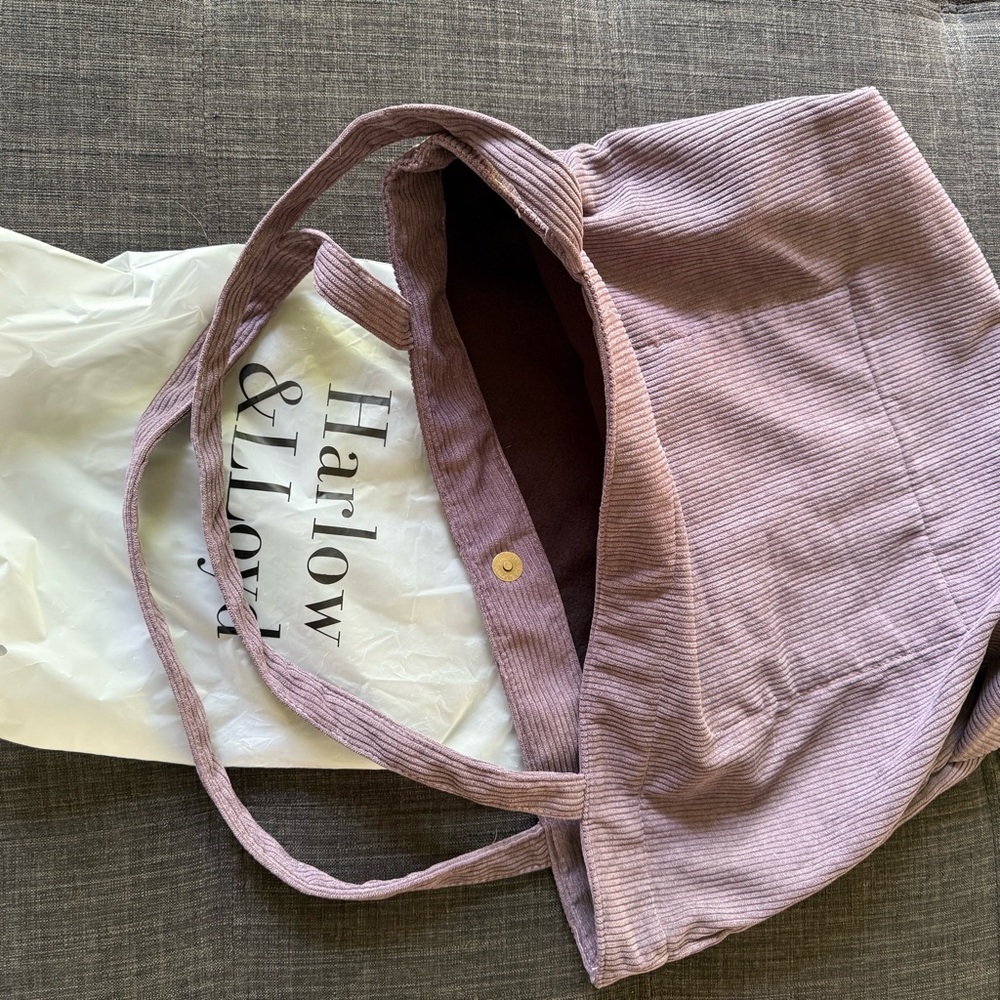 Lilac/Lavendar Corduroy Tote Bag